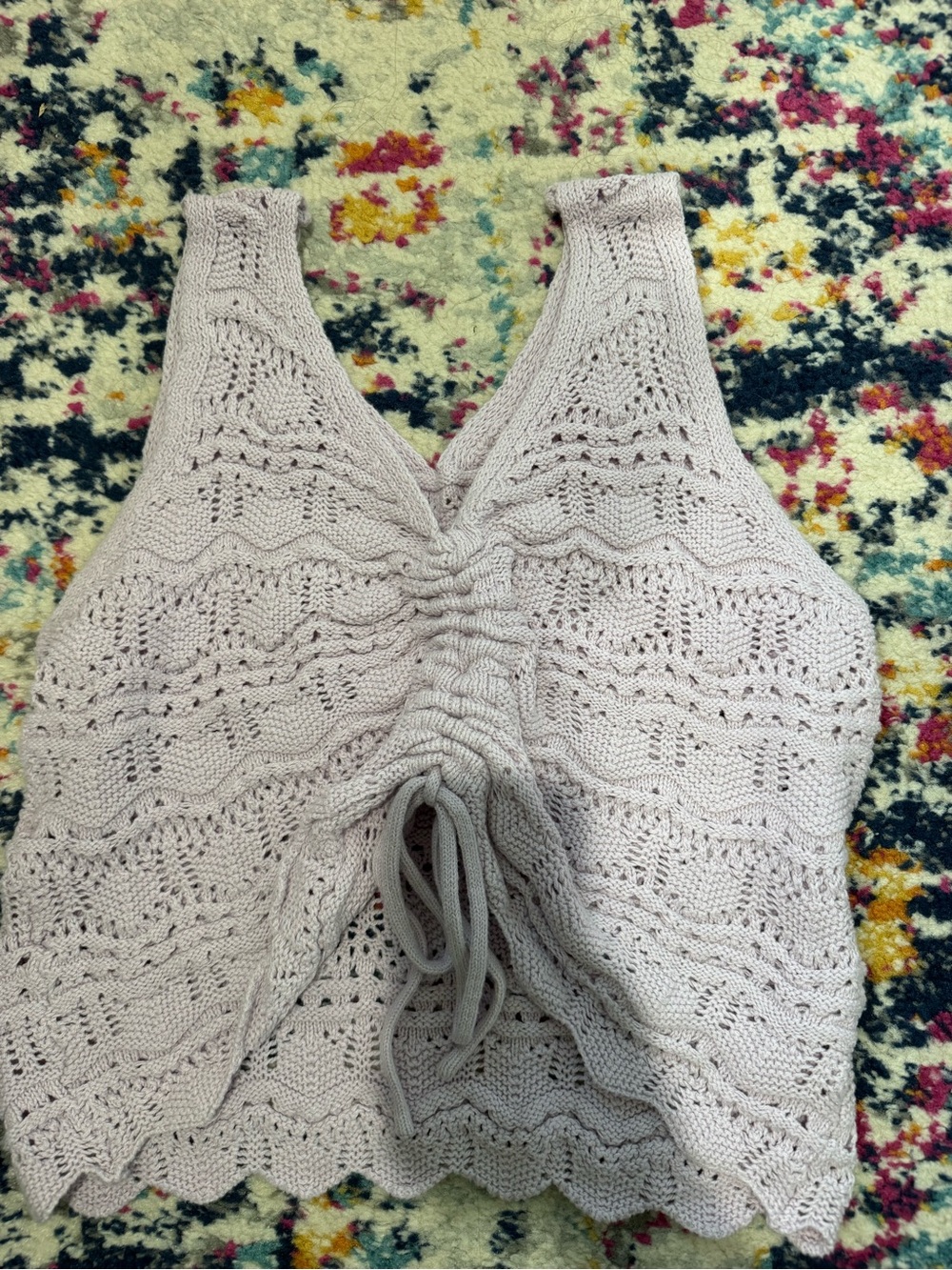Jessica Simpson Lace-Knit Cropped Camisole in Light Lavender